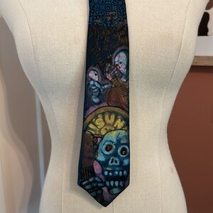 Vintage | hand painted | “blue moon of Kentucky” | red eyes | silk | necktie